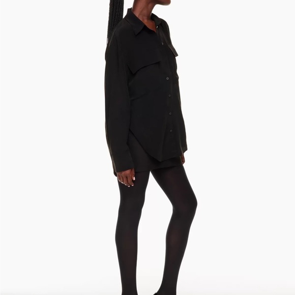 Babaton large black oversized silk shirt - Picture 2 of 4